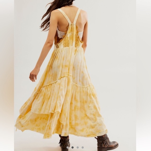 NWT Free People Bali Devon Skirtall - Italian straw / gold - S - Picture 4 of 10